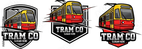 Tram Logo City Public Transport Vehicle Designs
