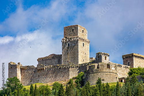 Photos La Rocca Maggiore Or Large Fort in historic town Assisi, Umbria, Italy