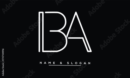 BA, AB Abstract Letters Logo Monogram