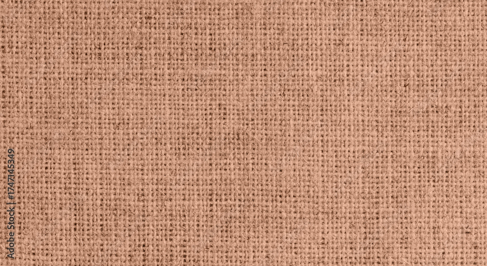 Fototapeta premium Brown burlap fabric texture close-up, coarse woven textile background