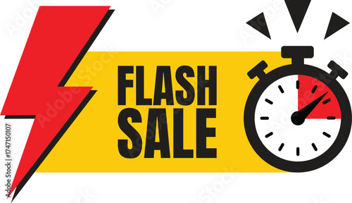 Flash Sale Banner Vector – Red and Yellow Speed Offer Promotion Design