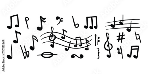 music, note, symbol, treble clef, bass clef, sharp, flat, natural, eighth note, sixteenth note, quarter note, half note, whole note, rest, staff, melody, rhythm, sound, audio, art, design, graphic, ha
