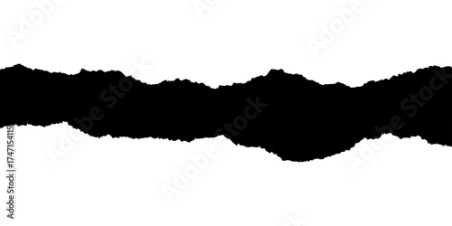 Torn white paper with hole on blank background