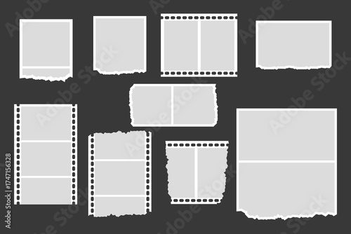 Pictures or photos frame collage. comics page grid layout abstract photo frames and digital photo wall template