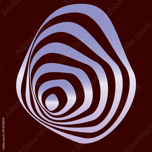 The gradient play of vibrant hues creates a sense of energy and depth. This illustration resembles a vortex or concentric waves receding inward.