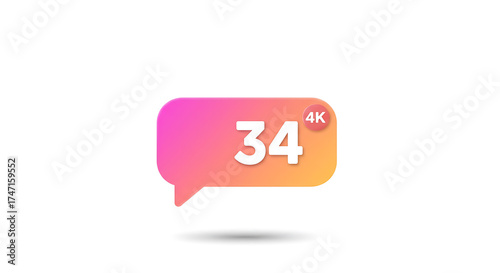 Notification bubble with number 34