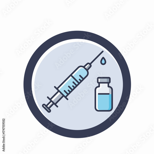 Essential vaccine shot illustration for healthcare awareness, promoting immunization and medical research for global health solutions and pandemic prevention