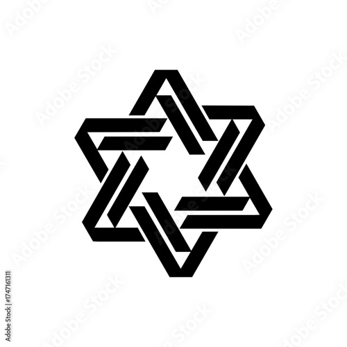 Interlocking geometric hexagon pattern icon