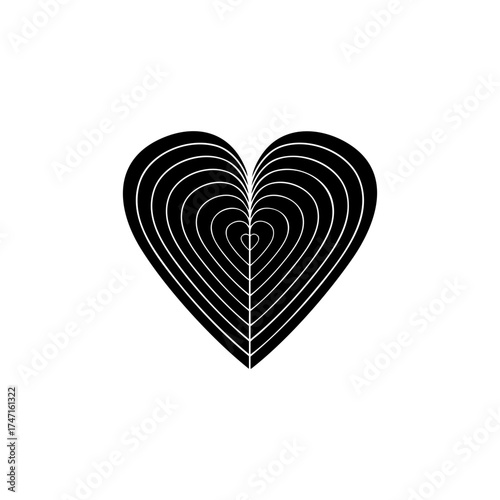 Layered heart shape icon