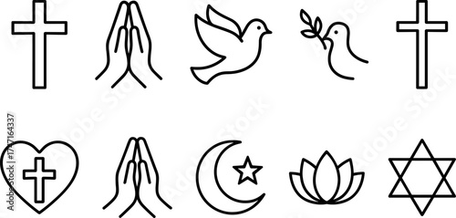 Cross symbol. Three crosses. Calvary. Vector.	