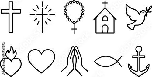 Cross symbol. Three crosses. Calvary. Vector.	