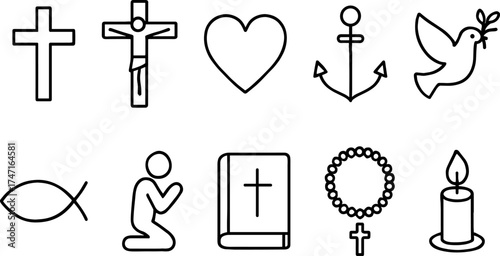 Cross symbol. Three crosses. Calvary. Vector.	