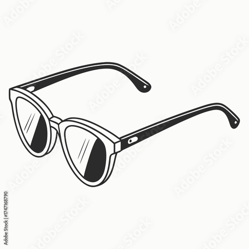 Black sunglasses with white frame and reflective lenses