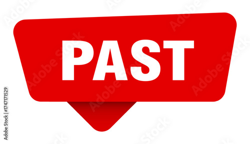past red sticker isolated on transpatent background. past sign