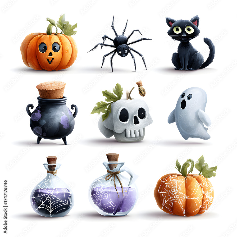 Fototapeta premium set of halloween icons