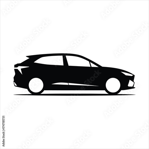 Silhouette of a modern suv, ideal for adventurous trips