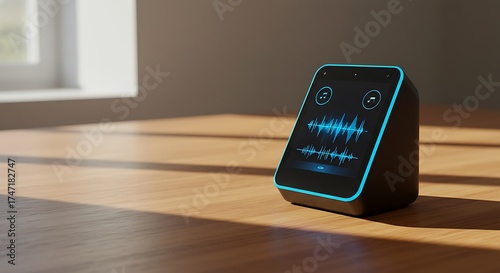 Smart Speaker with Sound Wave Display imagefx auto