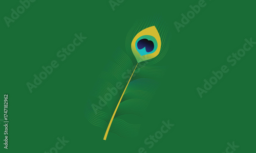 Vibrant Peacock Feather Vector Illustration