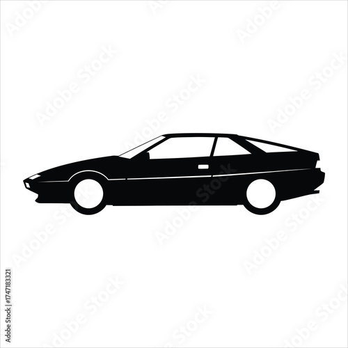Silhouette of a classic sports car, side view