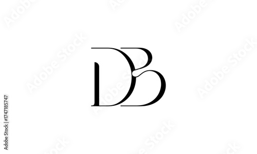 DB initial letters, monogram logo
