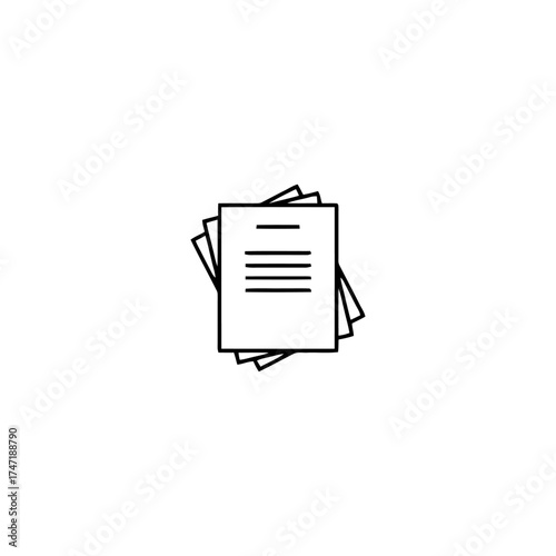Document papers icon flat vector design.