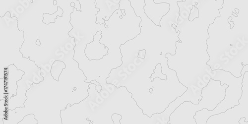 Contour lines topography minimalist gray geographic mountain relief map background, abstract curve textured grey surface modern design with topographic wavy seamless pattern of detail background.