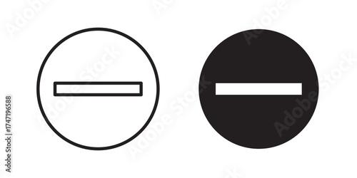 Minus Icon. Vector illustration with stroke and fill on a white background. 