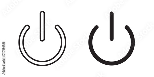 Power Icon. Vector illustration with stroke and fill on a white background.