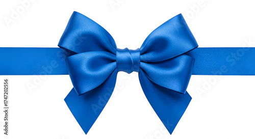 Royal blue satin ribbon shines on black. Use for gift wrapping, festive posters, and elegant branding.
