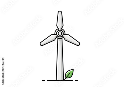  Minimal icon of a wind turbine — no background, no shadow PNG