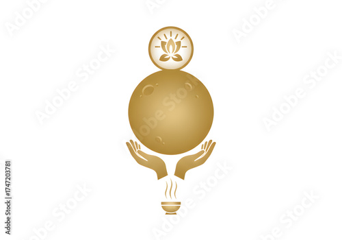  Minimal icon of a full moon ceremony icon — no background, no shadow PNG