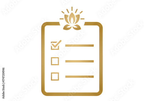Minimal icon of a ritual checklist — no background, no shadow PNG