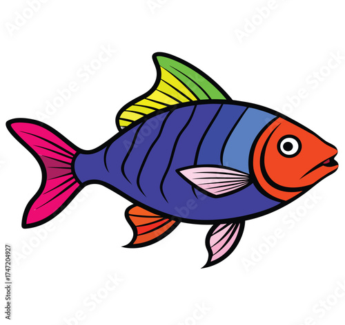 vector illustration of a fish