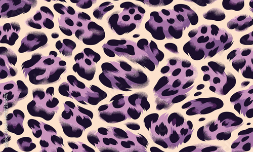 Digital art vector of purple leopard texture featuring wild fur pattern perfect for stylish fabric, fashion prints, wallpaper, and decorative digital projects.