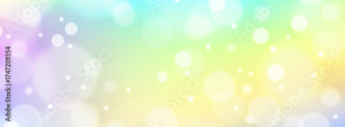 Rainbow Magical unicorn pattern with soft gradient and glitter effects in pink and blue colors. Perfect for kids designs and fantasy themes with copy space. Stock vector illustration in kawaii style.
