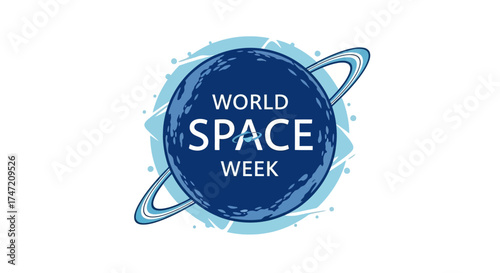 Celebrate World Space Week with a captivating planet design, perfect for educational outreach, science events, and inspiring future generations of astronauts and scientists