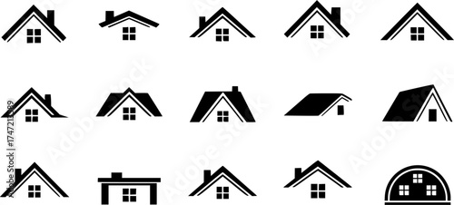 House roof silhouette, House roof, Roof, Roof clipart, Roof silhouette, House roof vector set, House roof icon, House roof logo