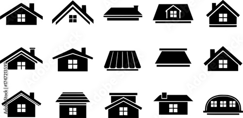 House roof silhouette, House roof, Roof, Roof clipart, Roof silhouette, House roof vector set, House roof icon, House roof logo