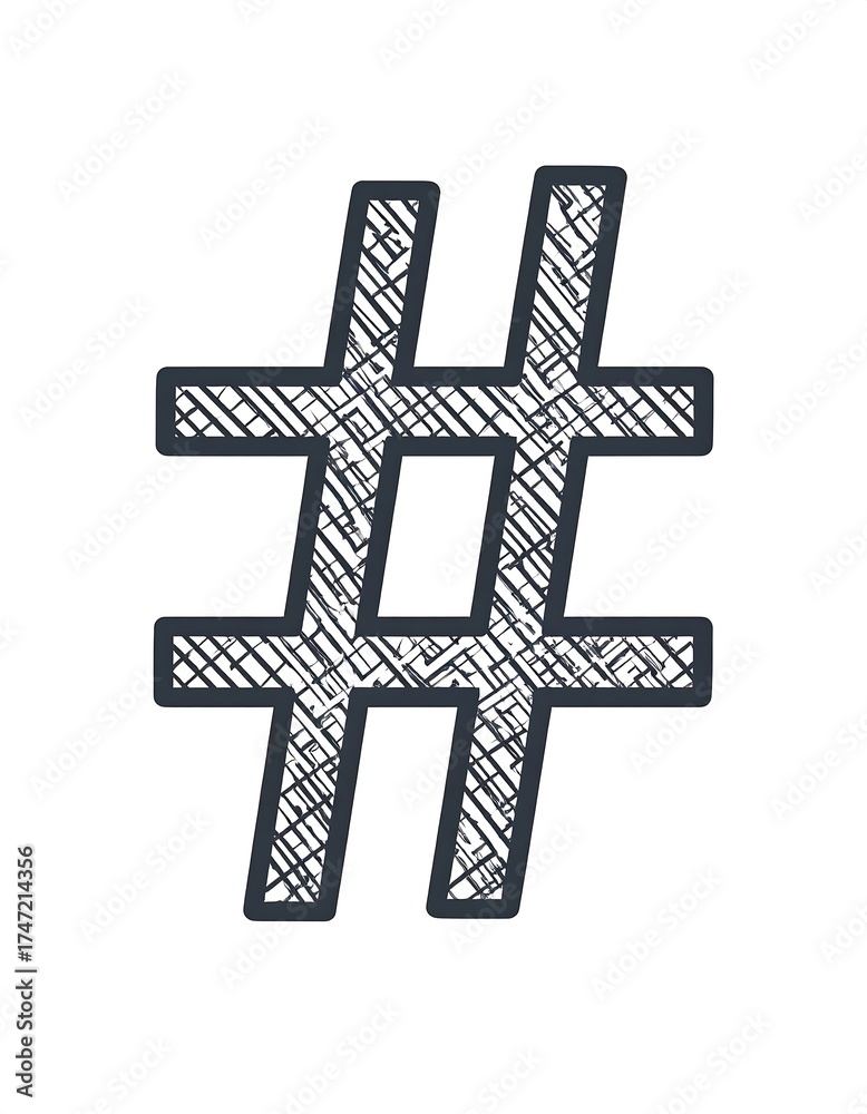 Obraz premium Hand-drawn hashtag symbol