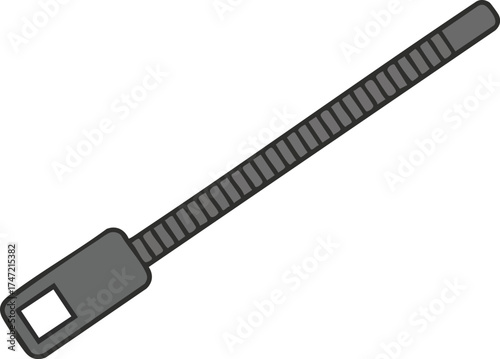 Cable tie fastener tool for organizing cords and securing items in industrial and household settings vector illustration 