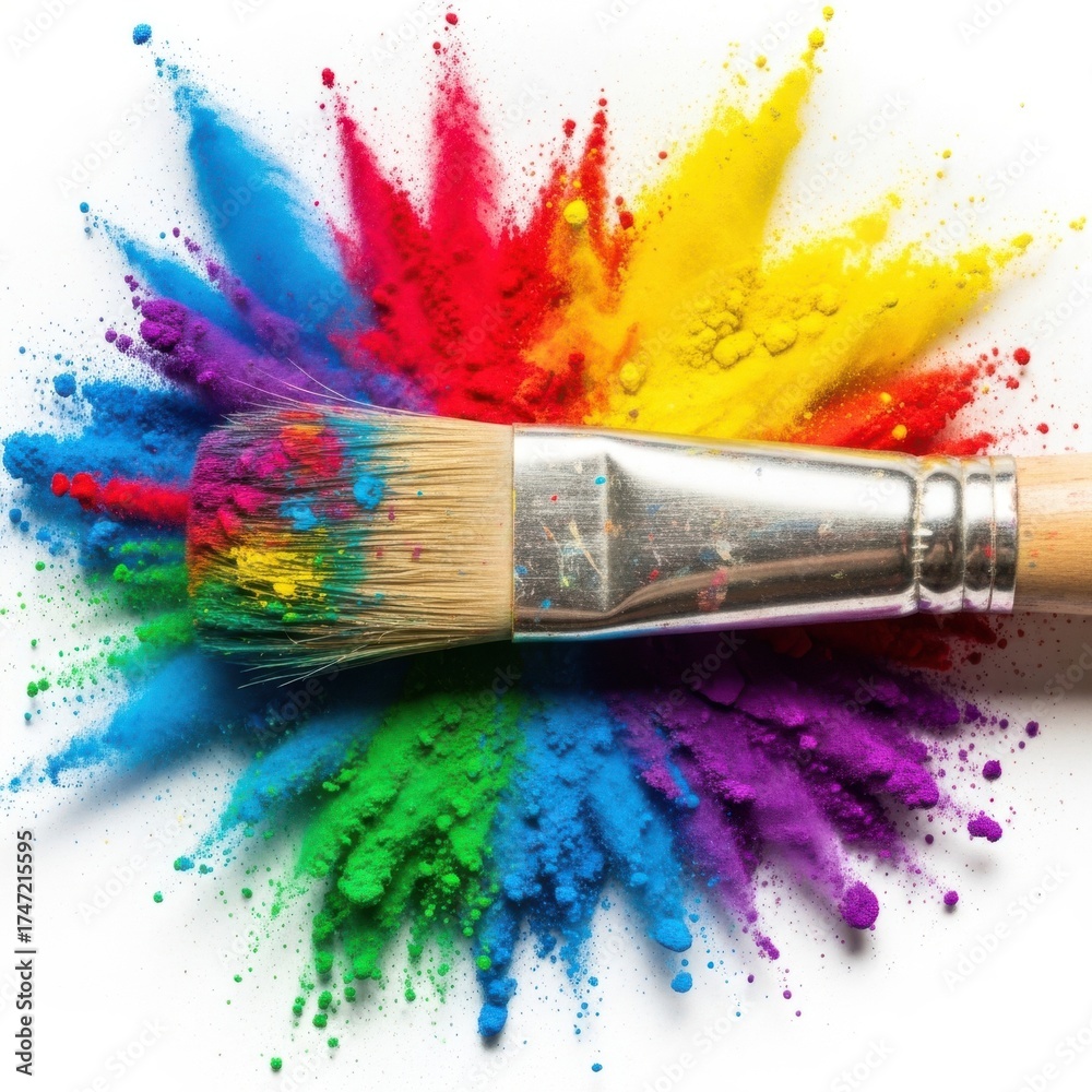 Obraz premium Vibrant paint splash isolated on white background 