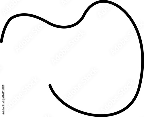 Soft flowing stroke with gentle abstract curves and an organic motion.