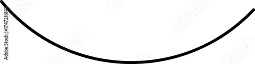 Hand-drawn arc stroke with a flowing motion and freeform curves.