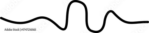 Wavy line with irregular curvature and dynamic, flowing movement.