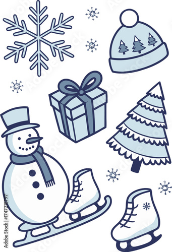 Seasonal and Lifestyle Vector Icon Collection – 50 Line and Doodle Illustrations of Winter, Love, Weather, and Daily Life Themes