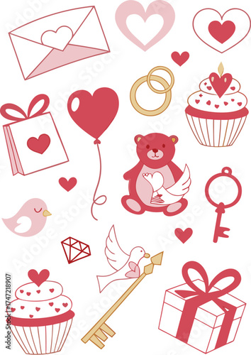 Seasonal and Lifestyle Vector Icon Collection – 50 Line and Doodle Illustrations of Winter, Love, Weather, and Daily Life Themes