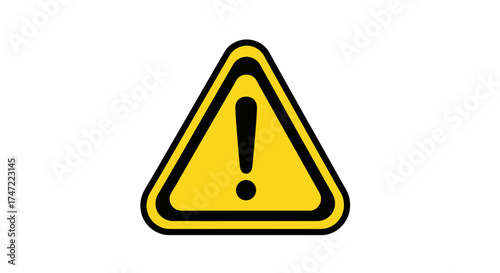 Yellow triangle warning sign with exclamation mark attention hazard caution safety alert danger risk 100 char