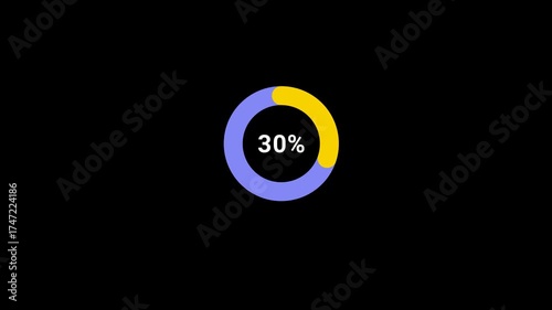 Animated Pie Chart 30 percent – 4K Infographic Motion Graphics