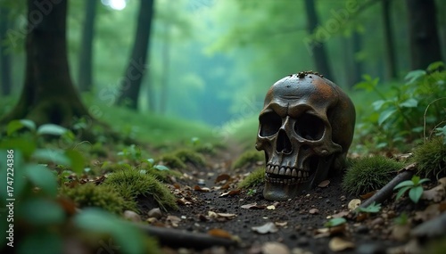 Decaying Object in Desolate Landscape A Dark and Unsettling Image of Neglect and Abandonment