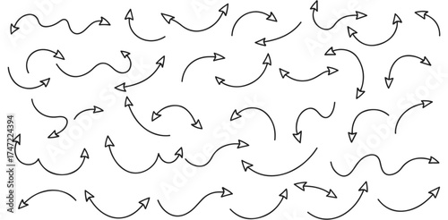 Arrows Vector Design Diverse Arrow Set Directional Graphics Hand Drawn Arrows Vector Illustration Navigation Simple